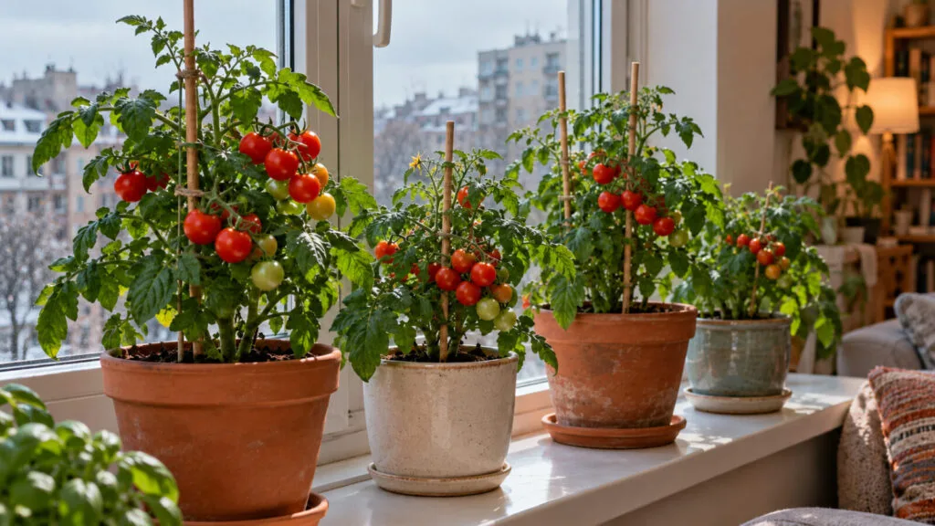 Growing tomatoes on a windowsill in winter / Photo: Pestrazahrada.cz