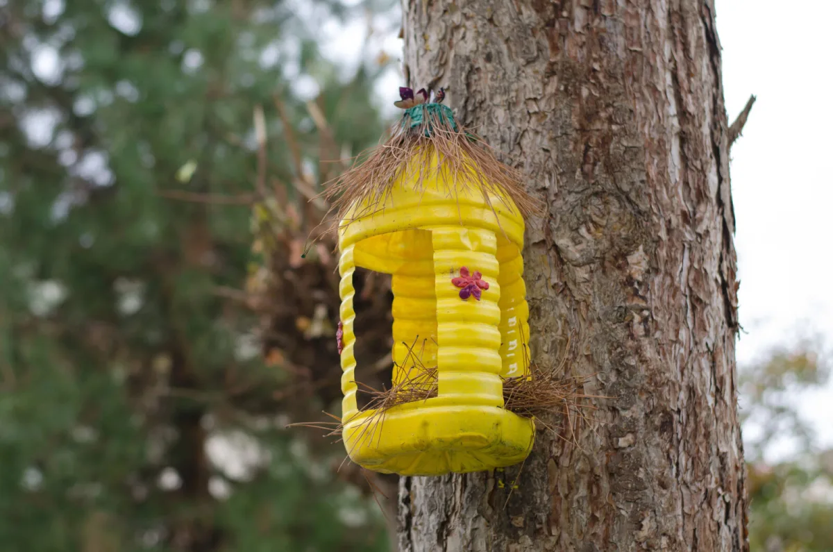 Bird nest box made from a plastic bottle / Photo: Depositphotos